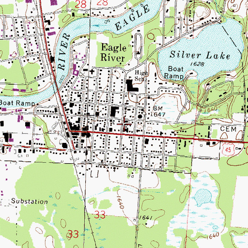Topographic Map of Saint Peter the Fisherman School, WI