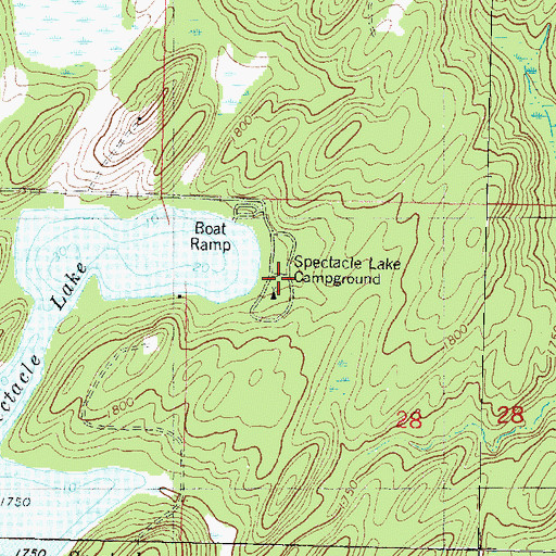 Topographic Map of Spectacle Lake Campground, WI