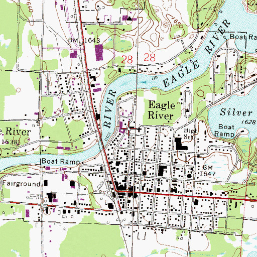 Topographic Map of Vilas County Courthouse, WI