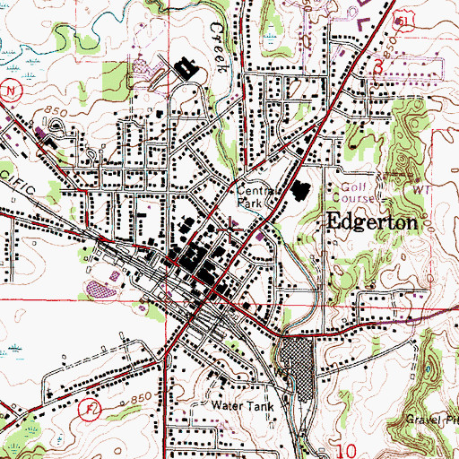 Topographic Map of Central Lutheran Church, WI