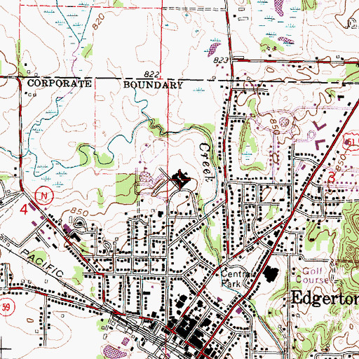 Topographic Map of Edgerton Community Elementary School, WI