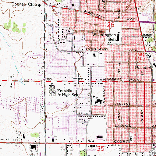 Topographic Map of Faith Lutheran Church, WI