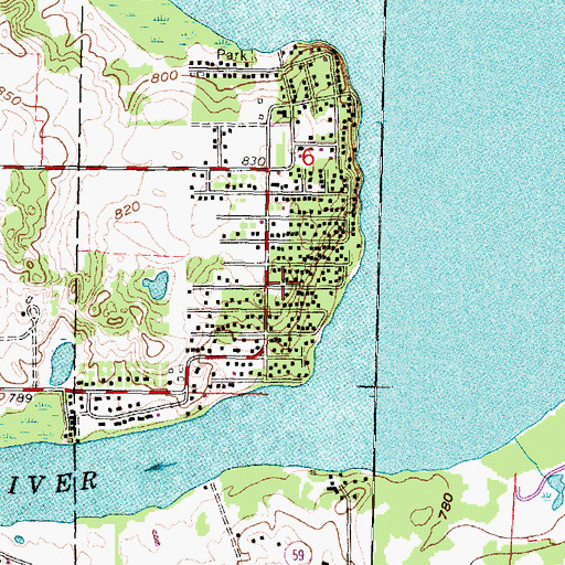 Topographic Map of Mallwood, WI