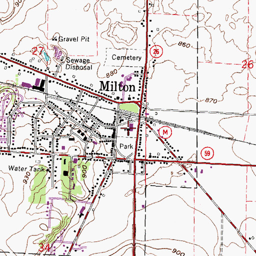 Topographic Map of East Elementary School, WI