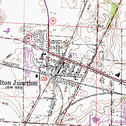 Topographic Map of Milton Junction Post Office (historical), WI