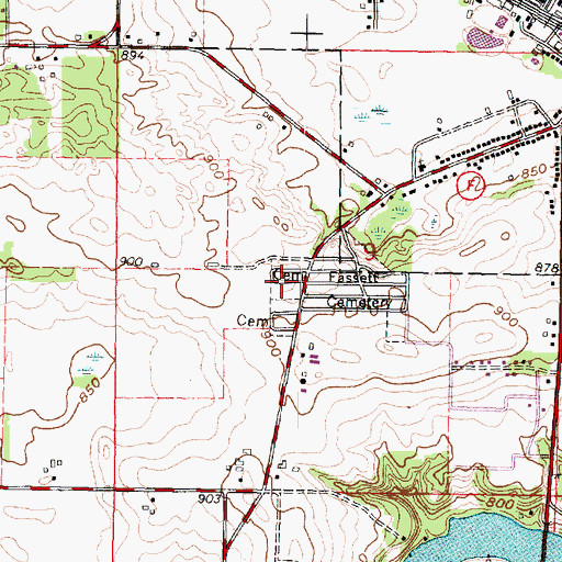 Topographic Map of Saint Joseph Parish Cemetery, WI