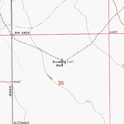 Topographic Map of Boone Well, AZ