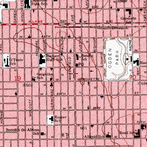 Topographic Map of Southern Missionary Baptist Church, IL