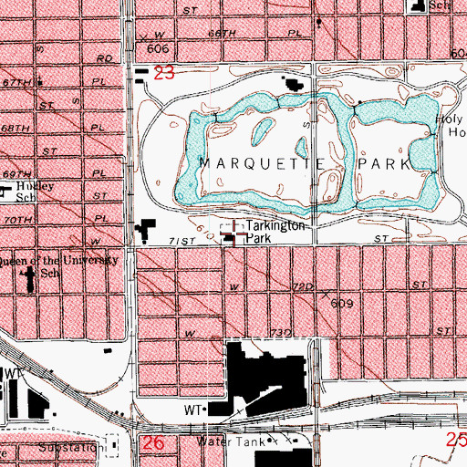 Topographic Map of Tarkington Park, IL