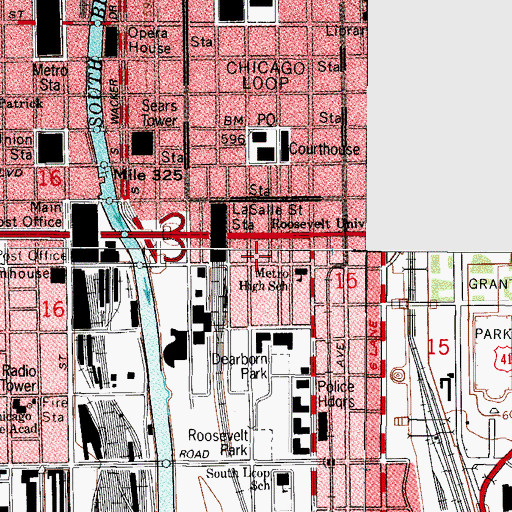 Topographic Map of Thom Building, IL