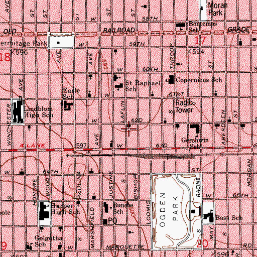 Topographic Map of Trinity Baptist Church, IL