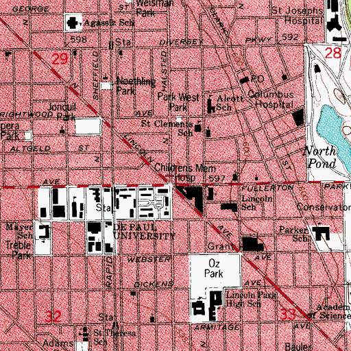 Topographic Map of Trinity Full Gospel Church, IL