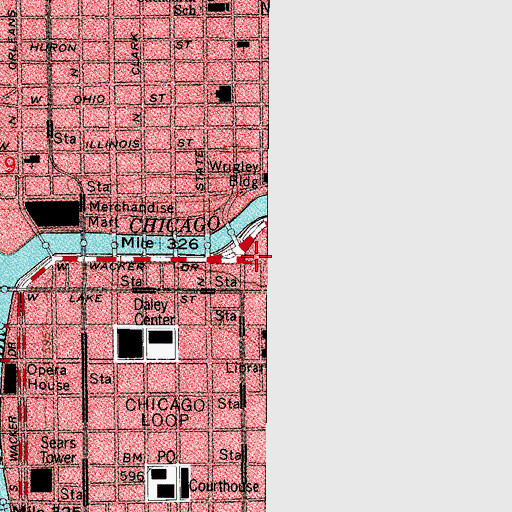 Topographic Map of Wacker Tower, IL