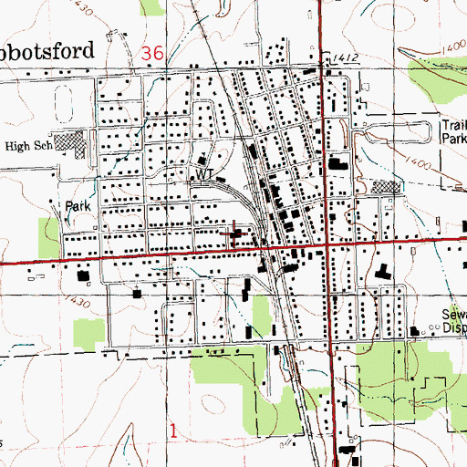 Topographic Map of Abbotsford Elementary School, WI