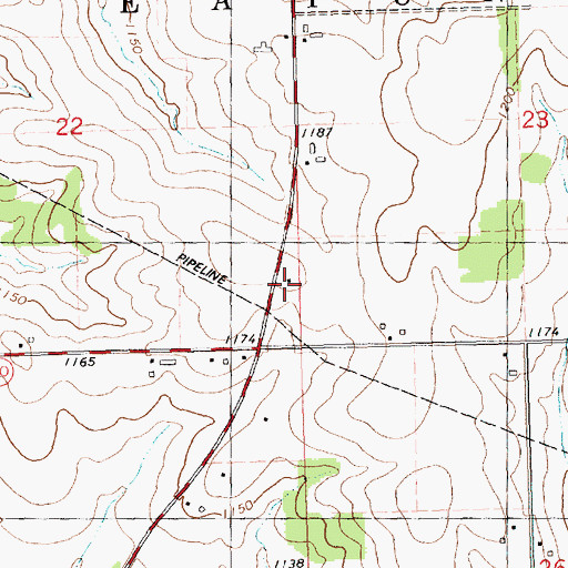Topographic Map of Eaton Center School (historical), WI
