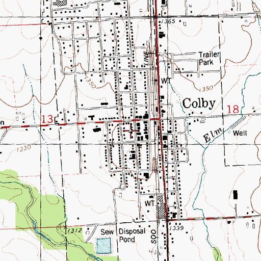 Topographic Map of First United Church of Christ, WI