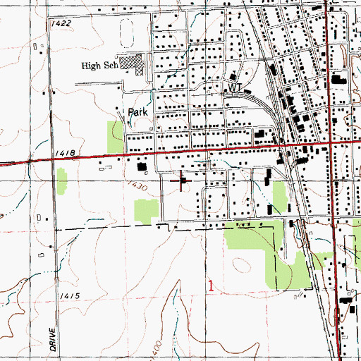 Topographic Map of First United Presbyterian Church, WI