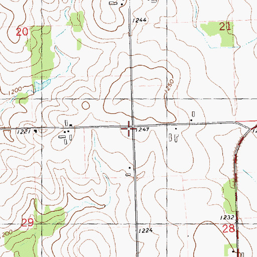 Topographic Map of Lion School (historical), WI