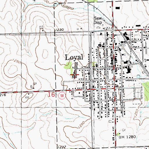 Topographic Map of Loyal High School, WI