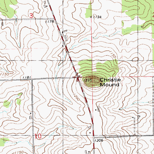 Topographic Map of Mound School (historical), WI