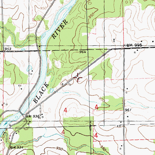 Topographic Map of Riverside School (historical), WI