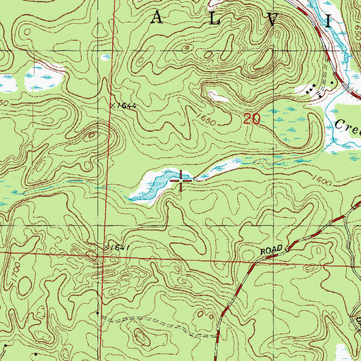 Topographic Map of Elvoy Springs, WI