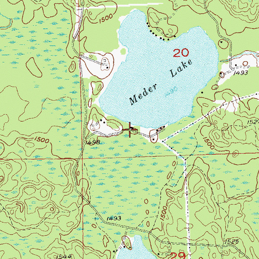 Topographic Map of Eagles Rest Resort, WI