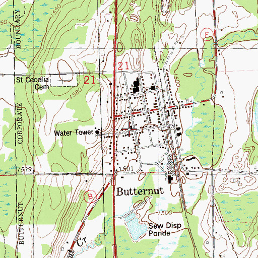 Topographic Map of Immaculate Conception Church, WI