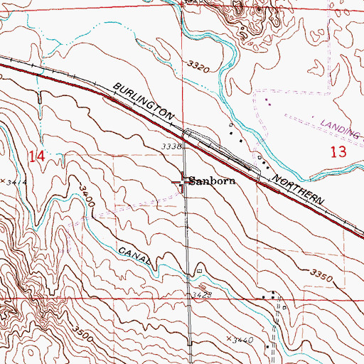 Topographic Map of Sanborn Post Office (historical), NE