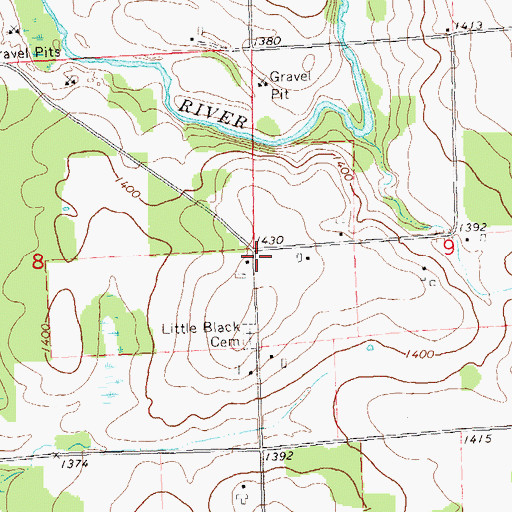 Topographic Map of Little White School (historical), WI