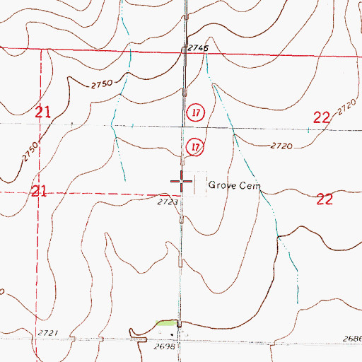 Topographic Map of Stone Church Historical Marker, NE