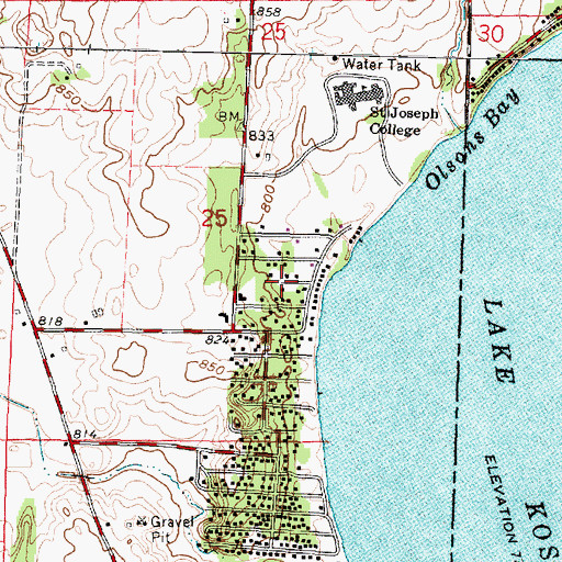 Topographic Map of Edgerton Beach Park, WI
