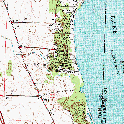 Topographic Map of Highwood, WI