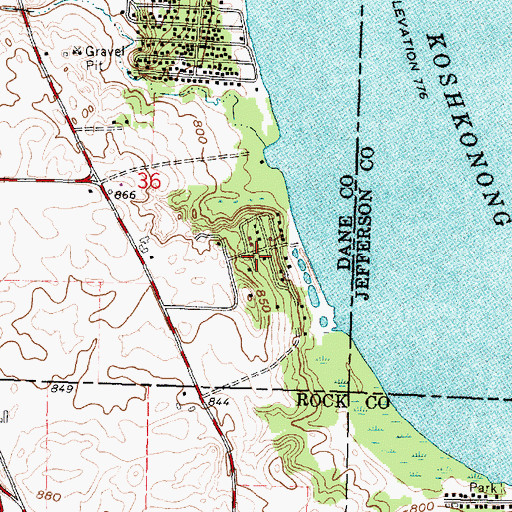 Topographic Map of Indian Heights, WI