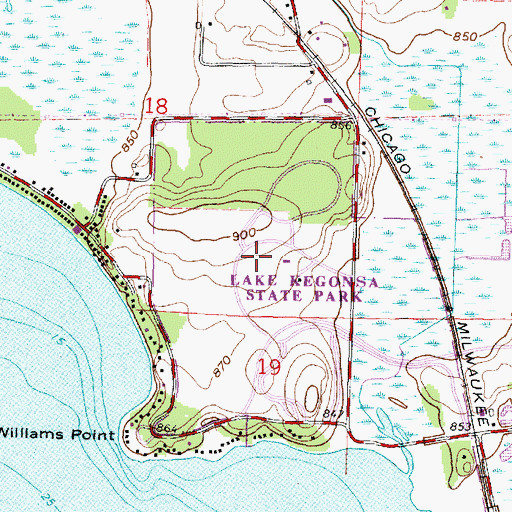 Topographic Map of Lake Kegonsa State Park, WI