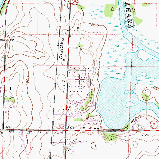 Topographic Map of Petty Acres, WI