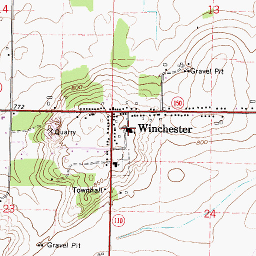 Topographic Map of Winchester Elementary School, WI
