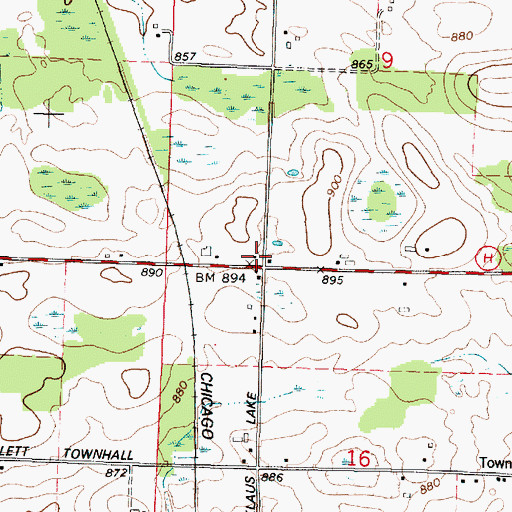 Topographic Map of Apple Orchard School (historical), WI