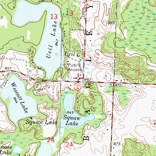 Topographic Map of Bagley East Side School (historical), WI