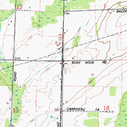 Topographic Map of Busy School (historical), WI