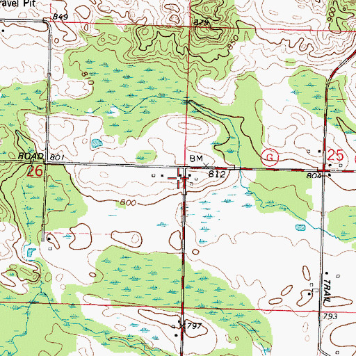 Topographic Map of Clover Nook School (historical), WI