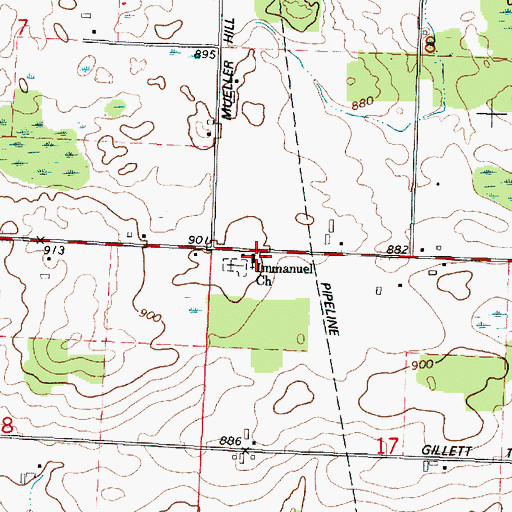 Topographic Map of Immanuel School (historical), WI