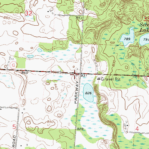 Topographic Map of Kelly Lake School (historical), WI