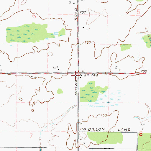 Topographic Map of Low Valley School (historical), WI