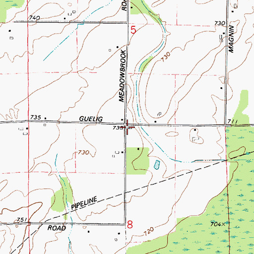 Topographic Map of Meadow Brook School (historical), WI