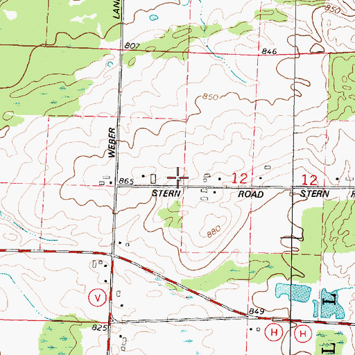 Topographic Map of Sunny Lawn School (historical), WI