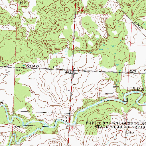 Topographic Map of Town Line School (historical), WI
