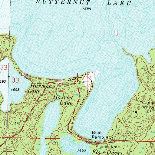 Topographic Map of Griswolds Camp, WI