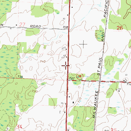 Topographic Map of Lena Road School (historical), WI