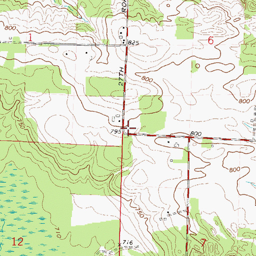 Topographic Map of Oak Ridge School (historical), WI